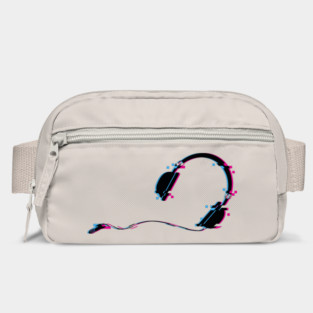 Music Headphones Glitch Art Bag