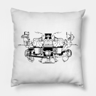 Corvair Motor Sketch Pillow