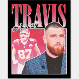 Travis Kelce Retro 90s Poster Vintage Style Inspired Posters and Art