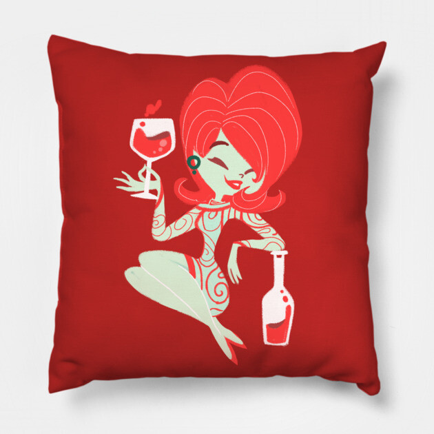 Hey Sister, Pour the Wine! Pillow by JoTheZette