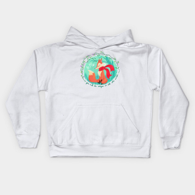 Unique In All The World Fox Kids Hoodie by JoTheZette