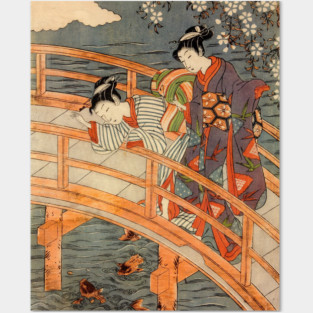 Harmony on the Bridge - Vintage Japanese Art Ukiyo-e Posters and Art