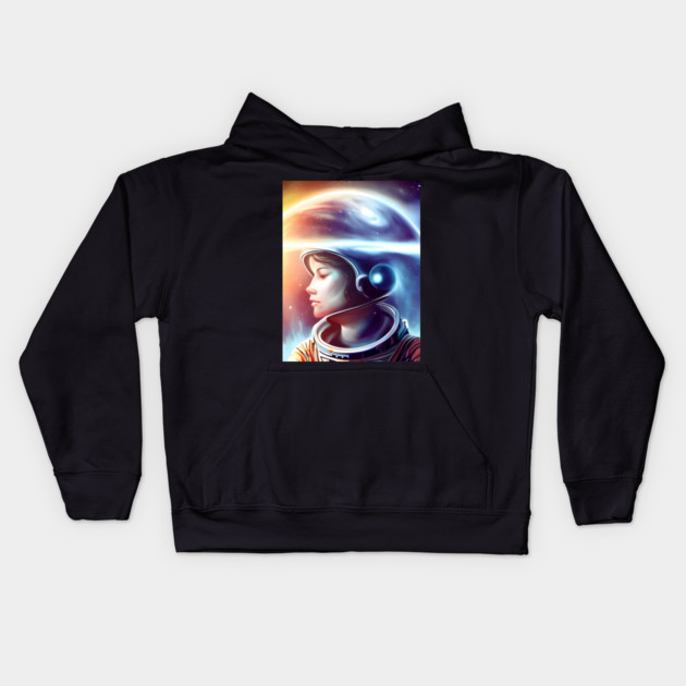 Astronaut Interstellar Time Travel Kids Hoodie by animegirlnft