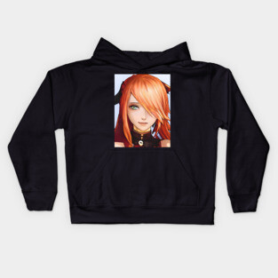 anime girl orange hair Kids Hoodie