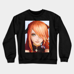 anime girl orange hair Crewneck Sweatshirt