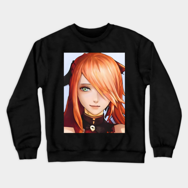 anime girl orange hair Crewneck Sweatshirt by animegirlnft