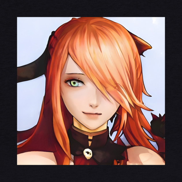 anime girl orange hair by animegirlnft