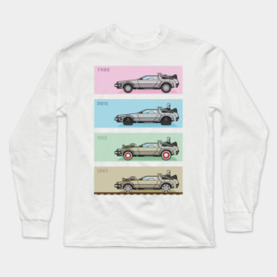 Back to the Future - Delorean x 4 Long Sleeve T-Shirt