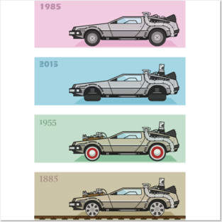 Back to the Future - Delorean x 4 Posters and Art