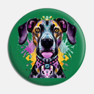 Louisiana Catahoula Leopard Dog Catahoula Cur Artwork Pin