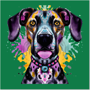 Louisiana Catahoula Leopard Dog Catahoula Cur Artwork Posters and Art