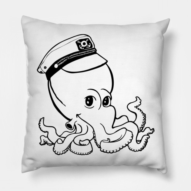 Captain Octopus for Light Shirts Pillow by StineBrunson