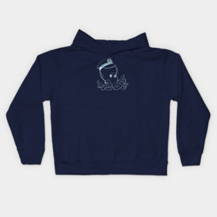 Captain Octopus for Dark Shirts Kids Hoodie