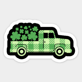 St Patrick's Day Shamrock Clover Truck Magnet