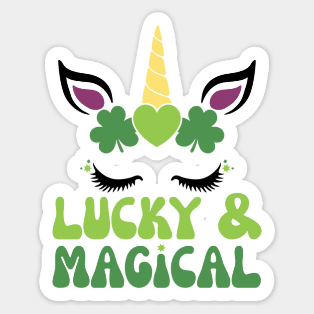 Lucky & Magical St. Patrick's Day Unicorn Sticker by The WYLD Tribe