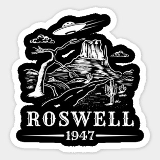 Roswell UFO - Alien Flying Saucer Crash Sticker