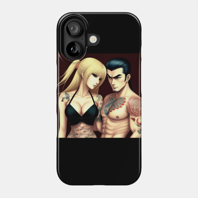 Manga tattoo couple boyfriend girlfriend Phone Case by animegirlnft