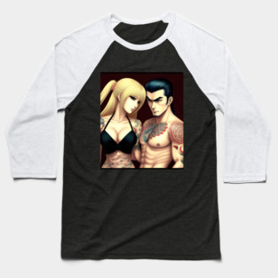 Manga tattoo couple boyfriend girlfriend Baseball T-Shirt