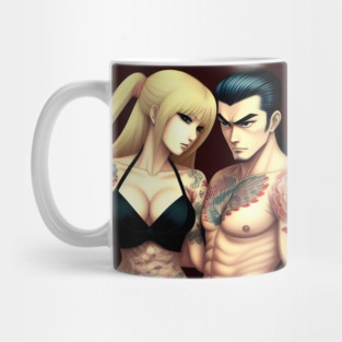 Manga tattoo couple boyfriend girlfriend Mug