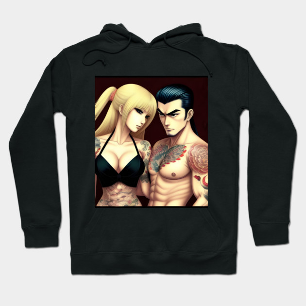 Manga tattoo couple boyfriend girlfriend Hoodie by animegirlnft