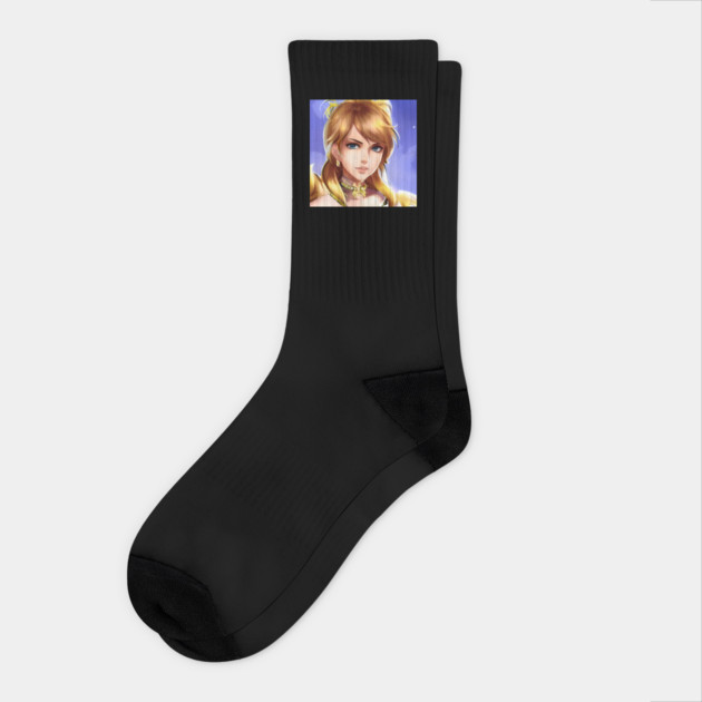 anime blonde hair manga charcter Socks by animegirlnft