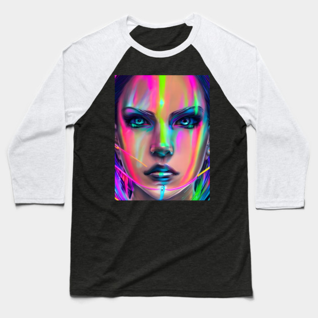 anime kawaii cute collorful manga girl Baseball T-Shirt by animegirlnft