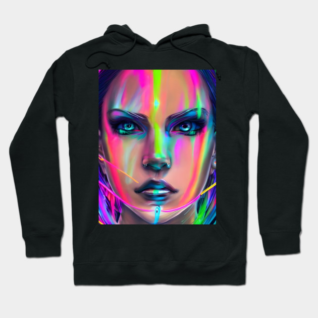 anime kawaii cute collorful manga girl Hoodie by animegirlnft