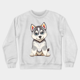 Adorable Husky Dog Crewneck Sweatshirt