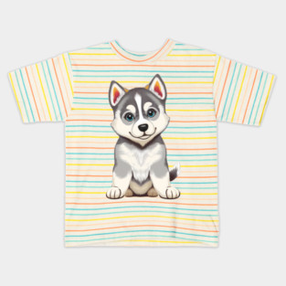 Adorable Husky Dog Kids T-Shirt