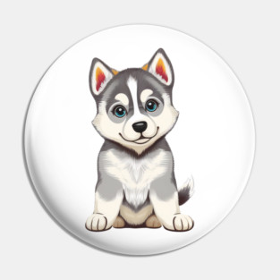 Adorable Husky Dog Pin