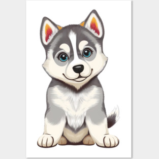 Adorable Husky Dog Posters and Art