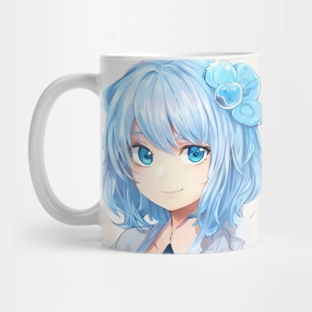 anime blue hair manga by animegirlnft