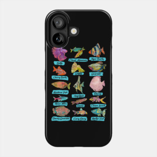 Tropical Freshwater Fish Chart Phone Case