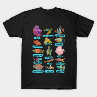 Tropical Freshwater Fish Chart T-Shirt