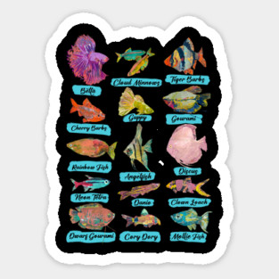 Tropical Freshwater Fish Chart Sticker