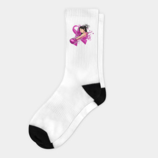 'Woman Boxer Fighter' Cool Breast Cancer Gift Socks