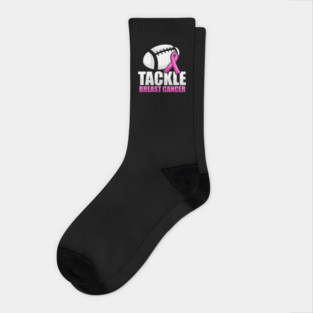 'Tackle Breast Cancer Football' Breast Cancer Gift Socks