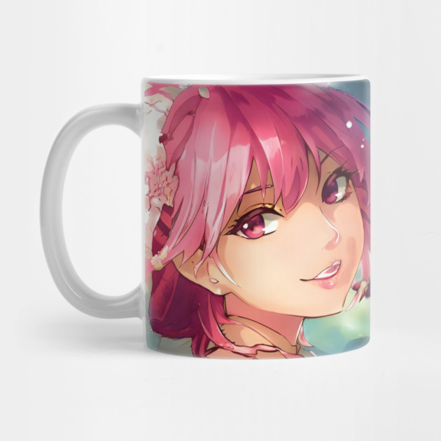 anime girl pink hair manga by animegirlnft