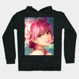 anime girl pink hair manga Hoodie