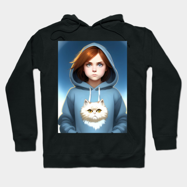 anime cat girl manga lovers Hoodie by animegirlnft