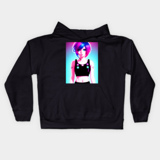 anime design anime girl  manga Kids Hoodie