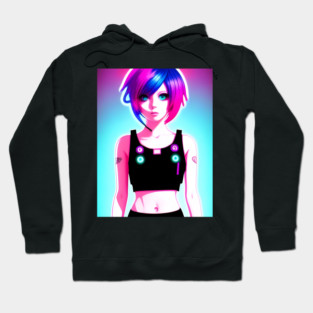 anime design anime girl  manga Hoodie