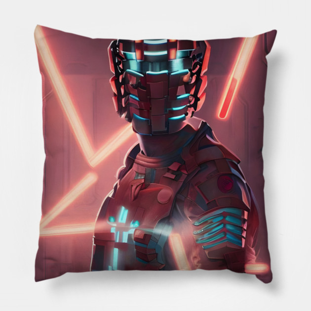 cyber scifi manga Pillow by animegirlnft