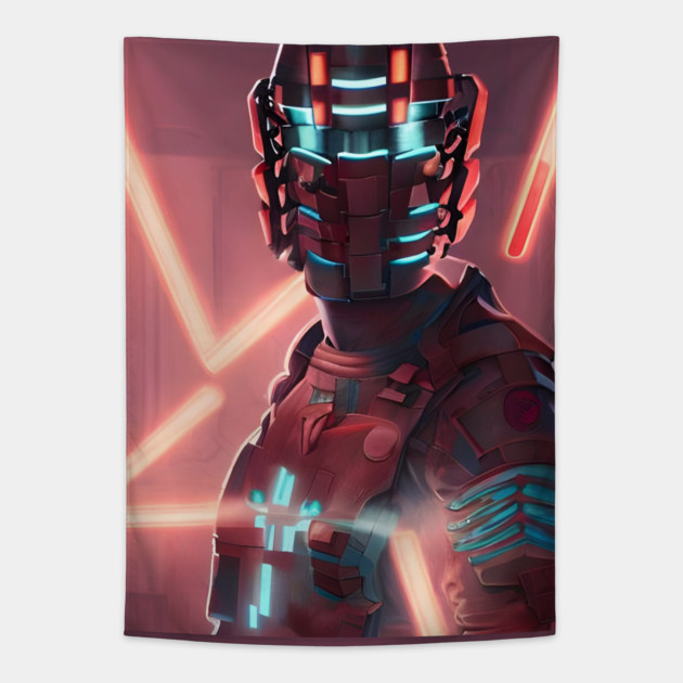 cyber scifi manga Tapestry by animegirlnft