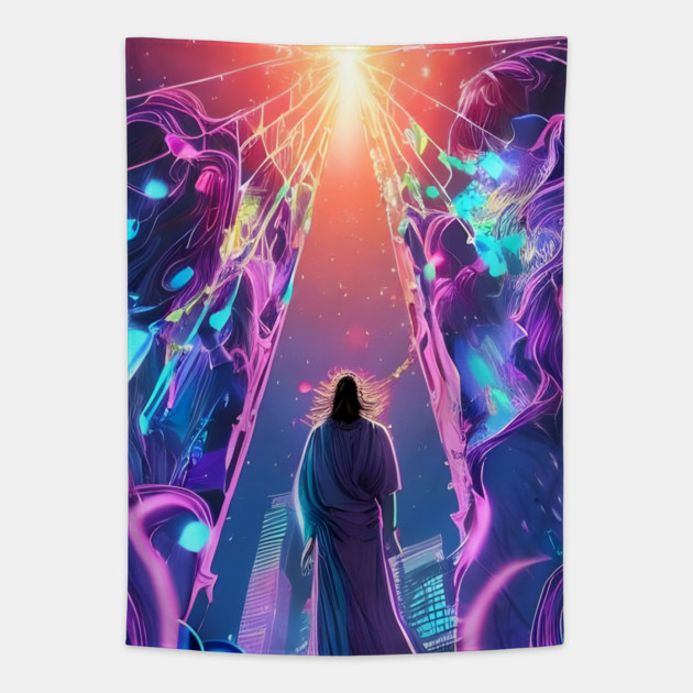 shadow sky  fastasy lighting Tapestry by animegirlnft