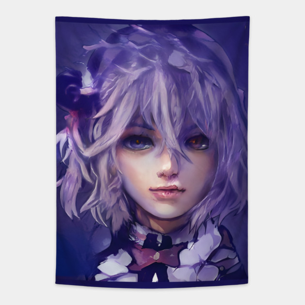 animeface  girl manga character Tapestry by animegirlnft