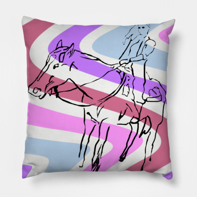Horse Ride with Lauren Pillow by DonWillisJrArt