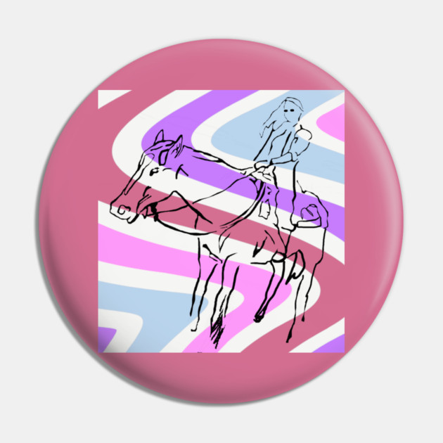 Horse Ride with Lauren Pin by DonWillisJrArt