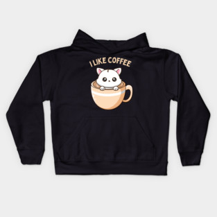 I like Coffee First Cute little cats I need coffee addict This Girl Runs On Caffeine And Sarcasm Kids Hoodie
