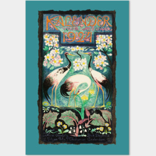 Cranes and blossoms Posters and Art